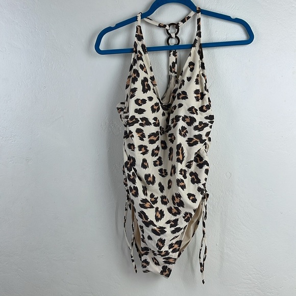kona Sol Cheetah Print Medium Coverage One Piece Swim Suit Size L - Picture 2 of 12